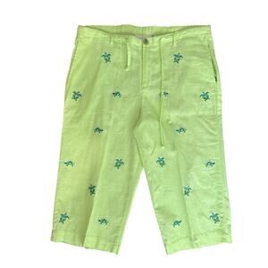 Sunbay Sport women’s sz. Small lime green capri novelty print pants turtles 4138